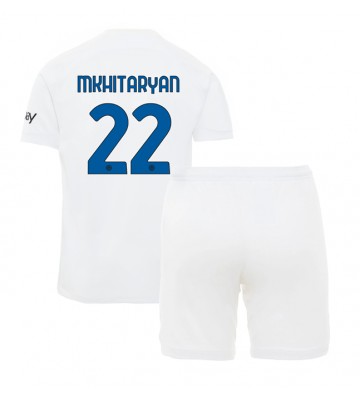 Inter Milan Henrikh Mkhitaryan #22 Segunda Equipación Niños 2023-24 Manga Corta (+ Pantalones cortos)